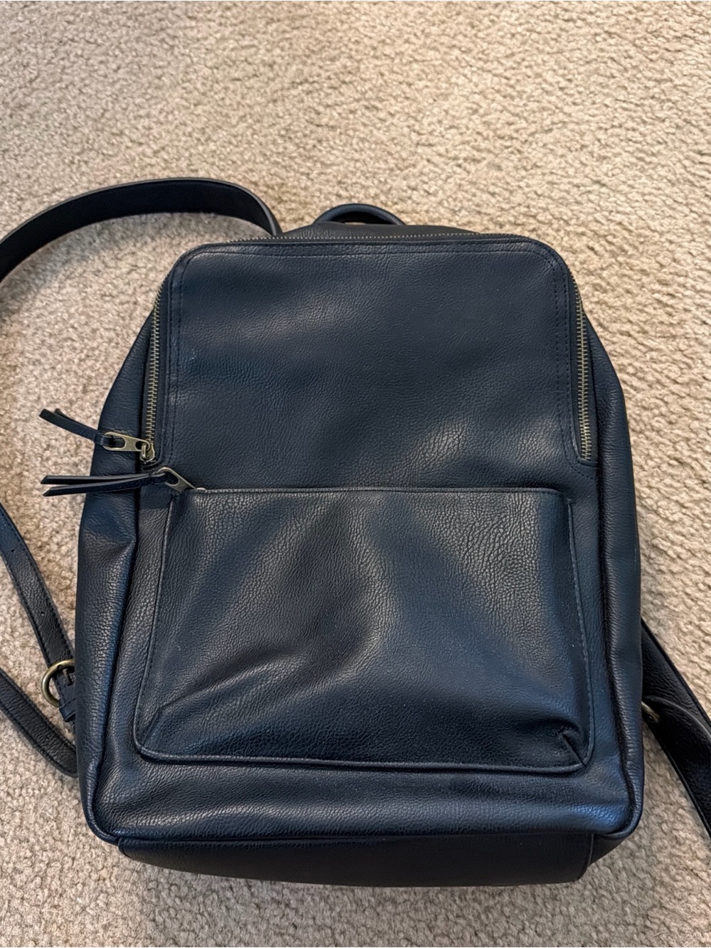 Women’s Black Leather Backpack - Sleek Everyday Bag